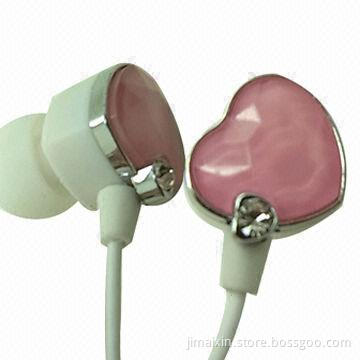 Crystal earphones with 1.2m cord length, CE and FCC certified, 3.5mm stereo plug